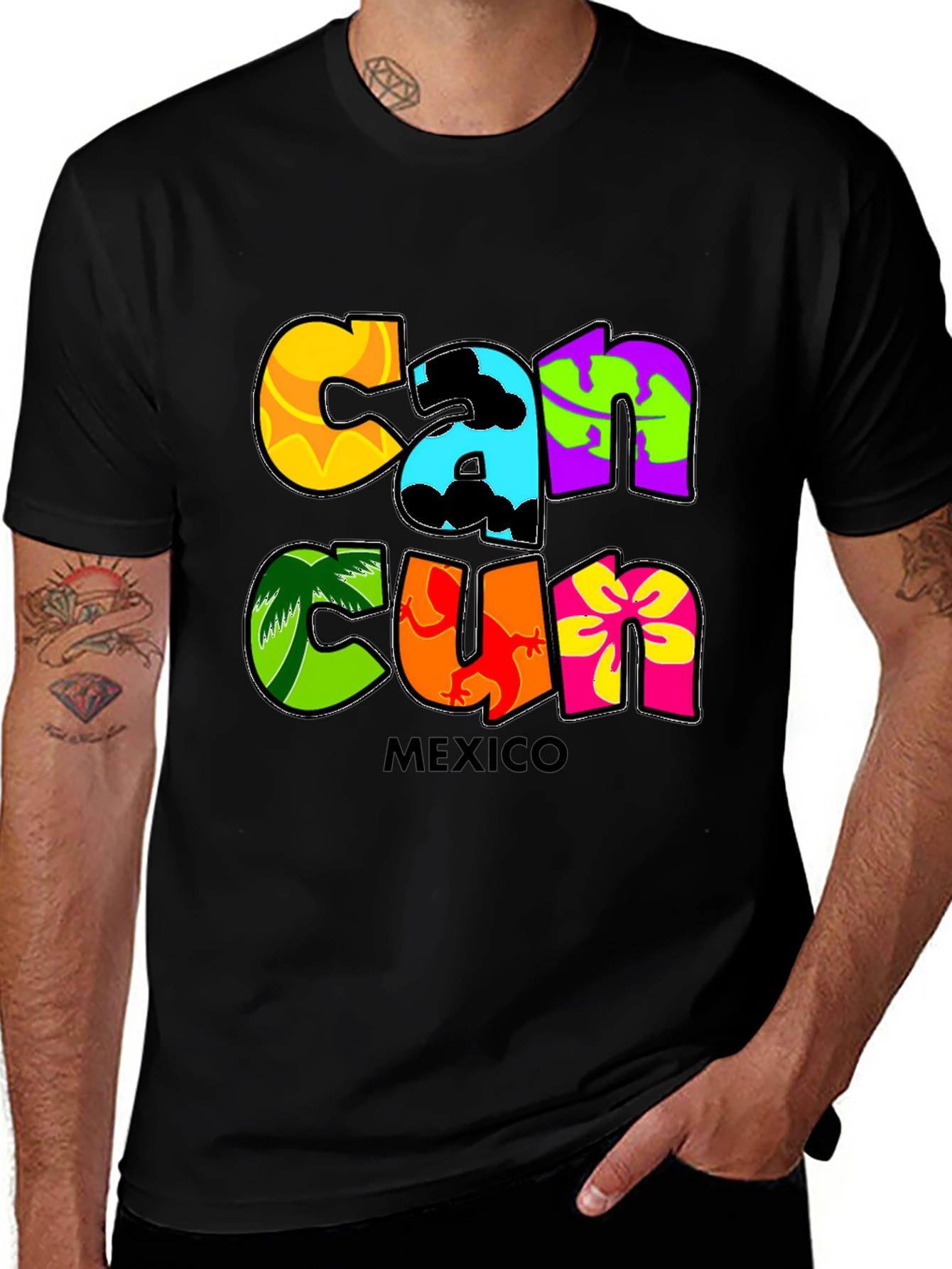 Cancun Mexico Graphic Tee - Tropical Vacation Shirt