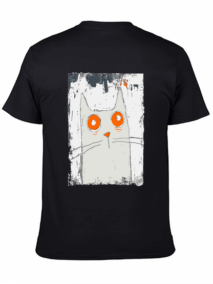 Cat Art Graphic Black T-Shirt