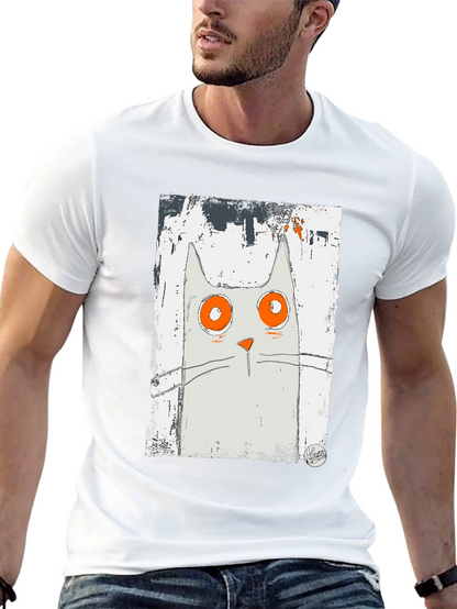 Cat Art Graphic Black T-Shirt