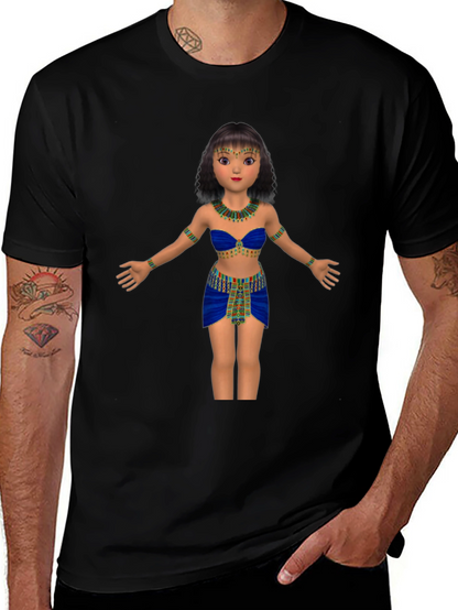 Egyptian Queen Graphic Tee - Black Cotton T-Shirt
