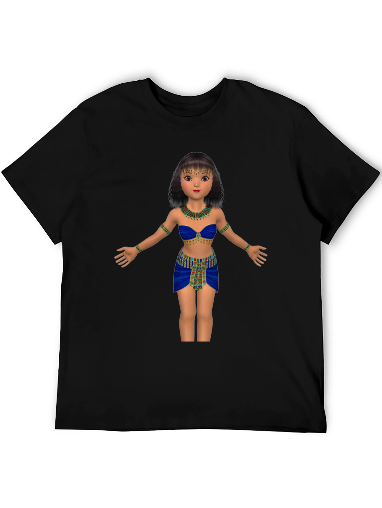 Egyptian Queen Graphic Tee - Black Cotton T-Shirt