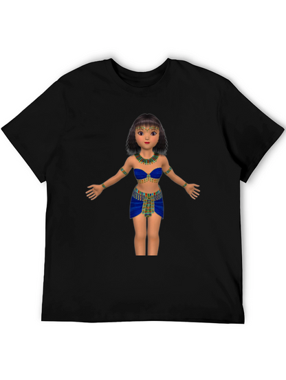 Egyptian Queen Graphic Tee - Black Cotton T-Shirt