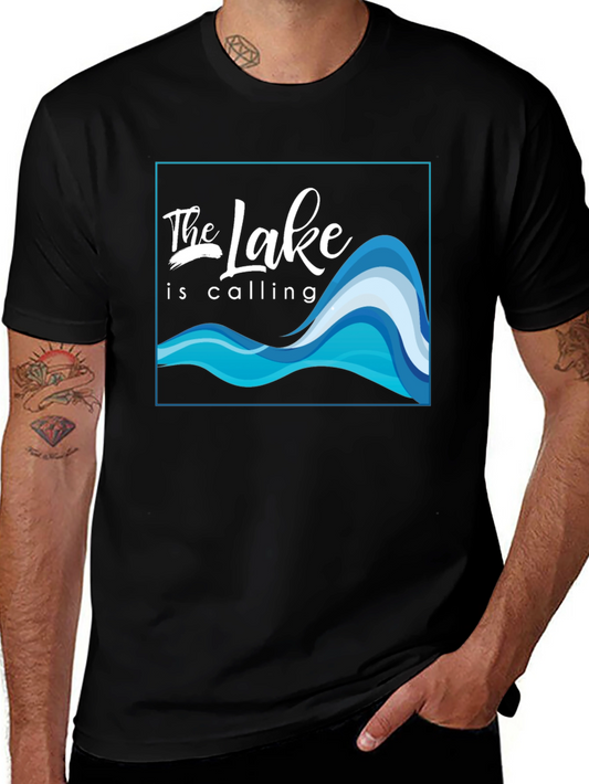 The Lake Is Calling Graphic T-Shirt - Black