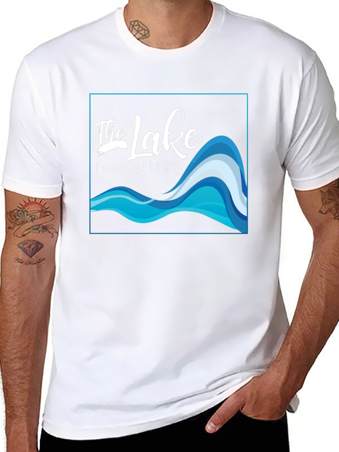 The Lake Is Calling Graphic T-Shirt - Black