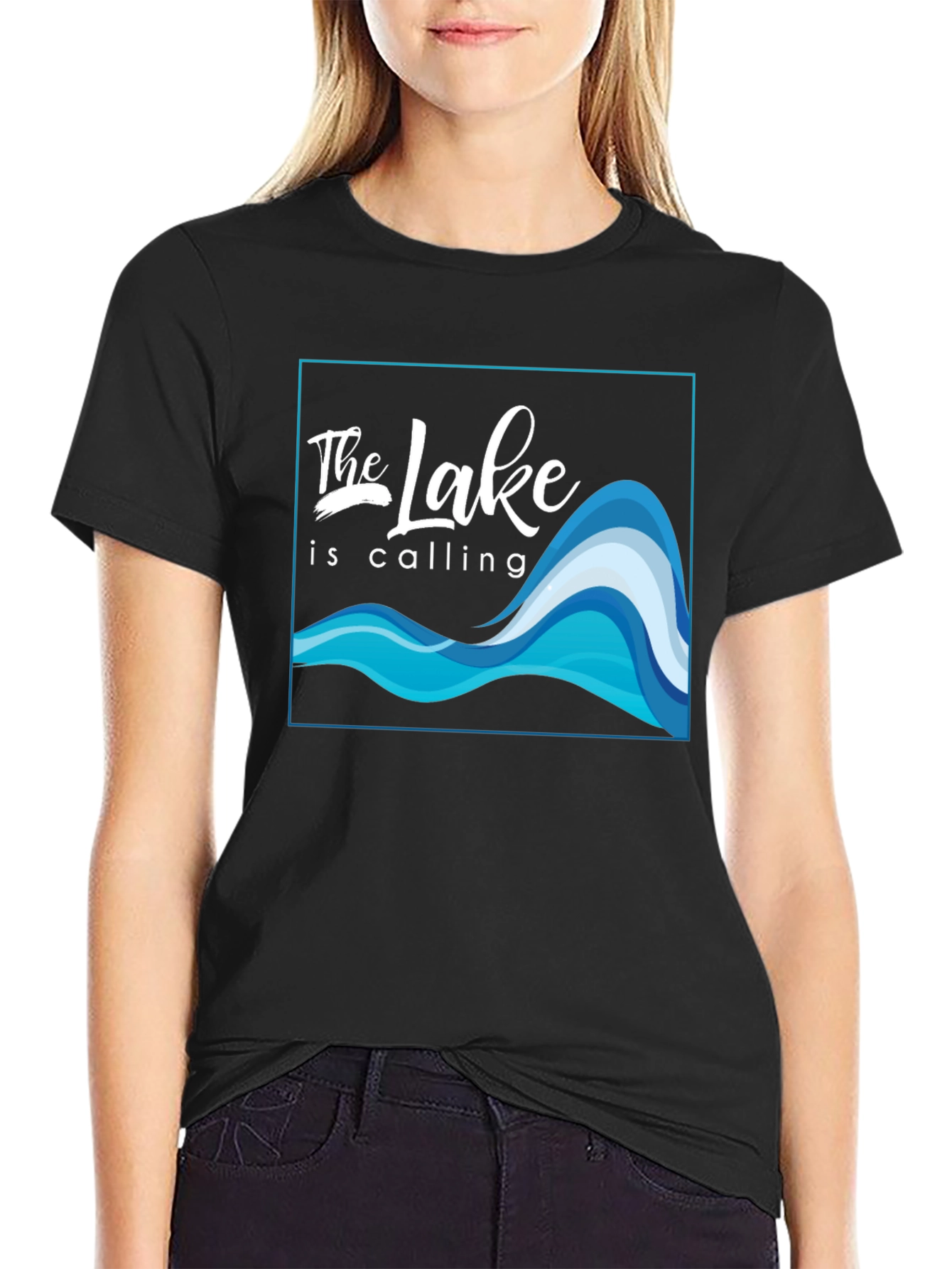 The Lake Is Calling Graphic T-Shirt - Black