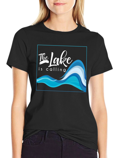 The Lake Is Calling Graphic T-Shirt - Black