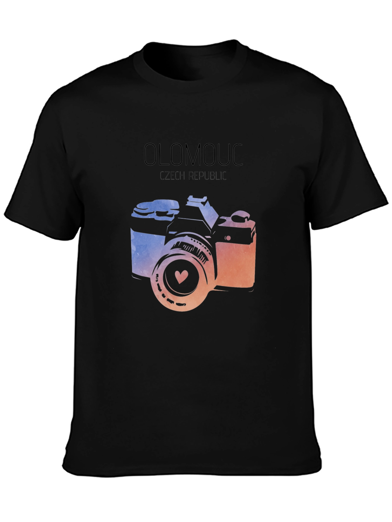 Olomouc Czech Republic Camera Graphic Tee - Black