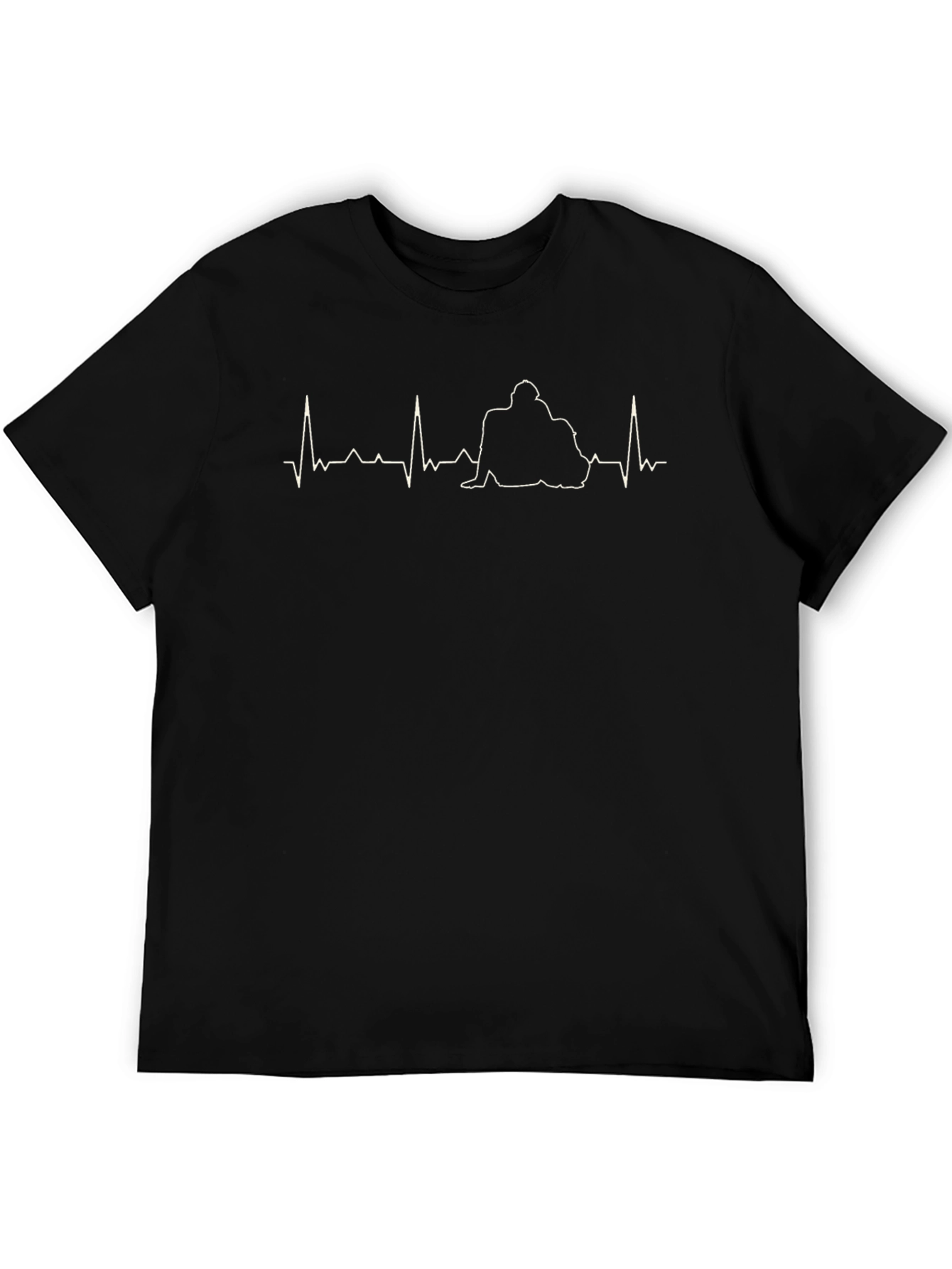 Heartbeat Hug T-Shirt - Black Relaxed Fit