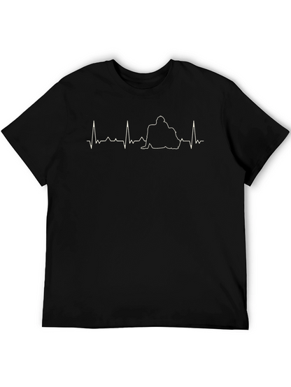 Heartbeat Hug T-Shirt - Black Relaxed Fit