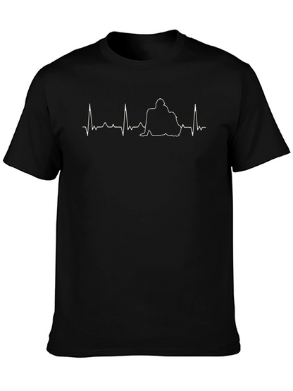 Heartbeat Hug T-Shirt - Black Relaxed Fit