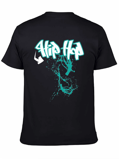 Hip Hop Graphic Print Black T-Shirt