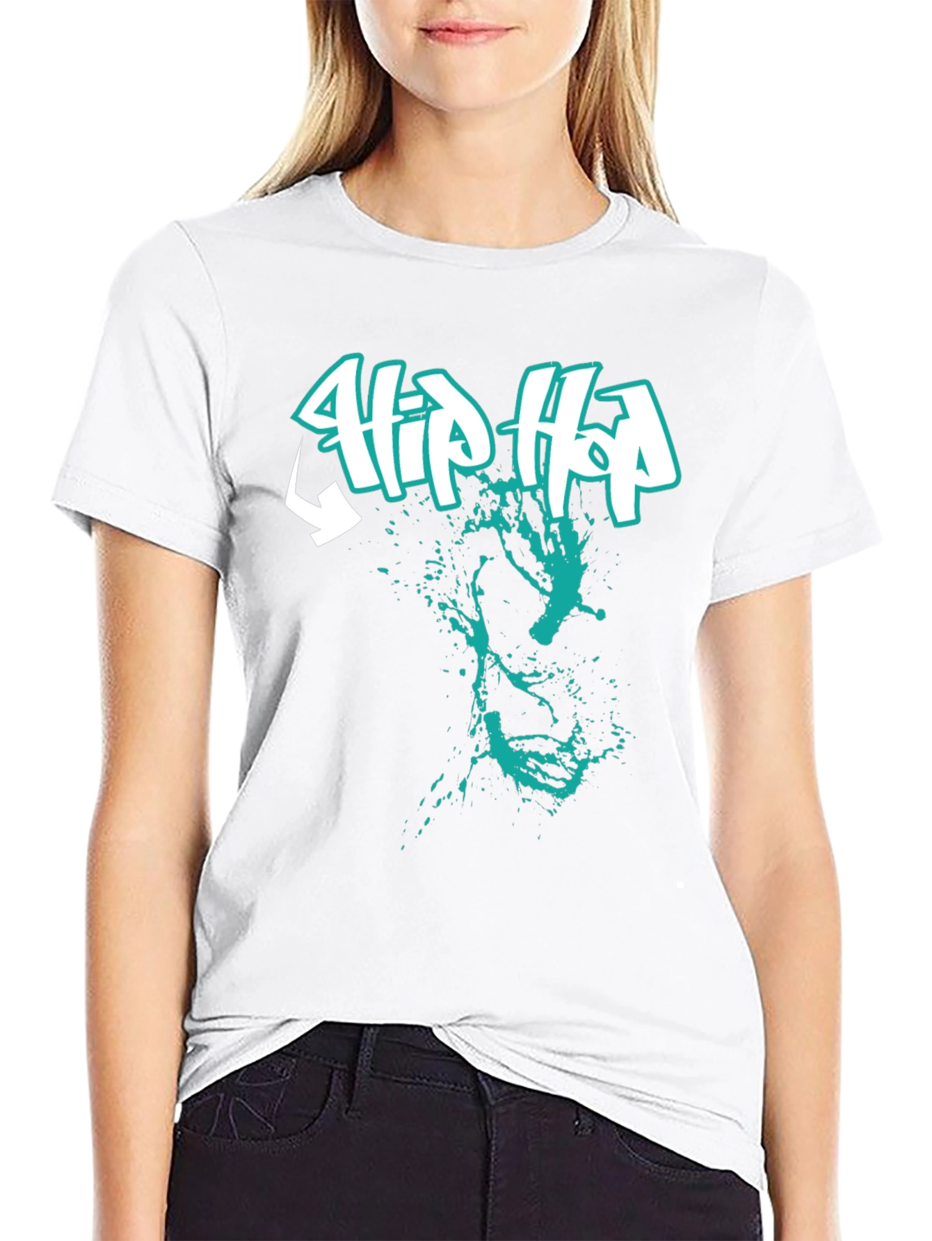 Hip Hop Graphic Print Black T-Shirt