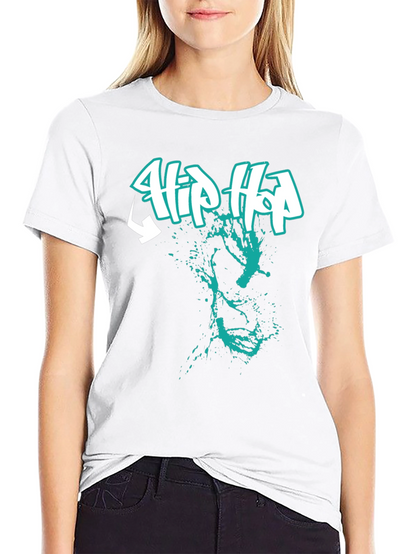 Hip Hop Graphic Print Black T-Shirt
