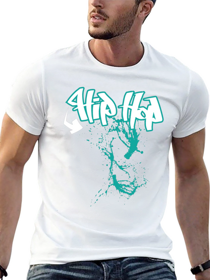 Hip Hop Graphic Print Black T-Shirt