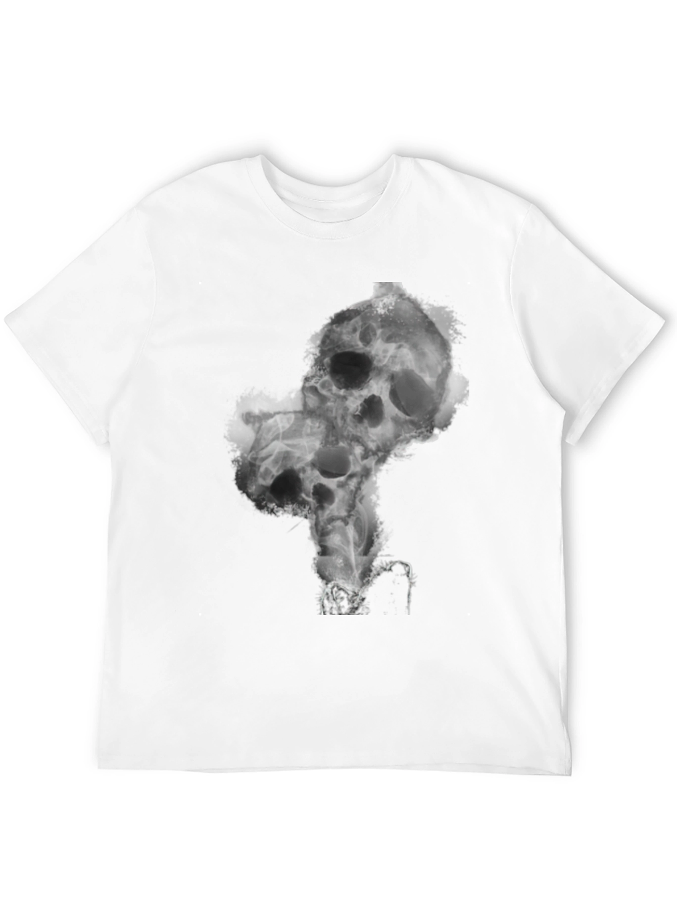 Smoked Skull Graphic Tee - Black Cotton Blend