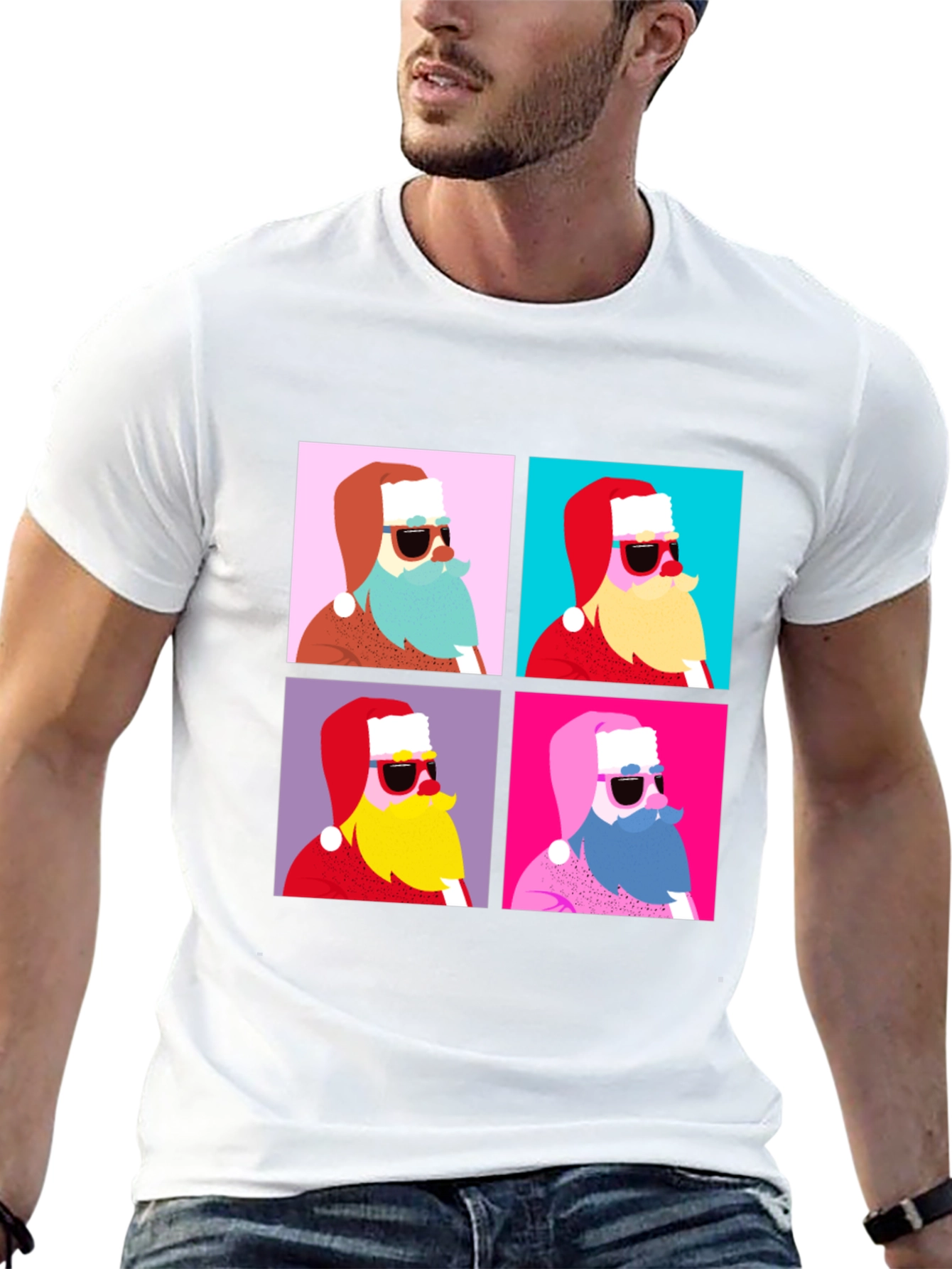 Retro Santa T-Shirt - Holiday Style