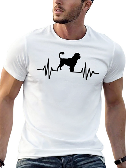 Dog Breed Heartbeat T-Shirt - Black