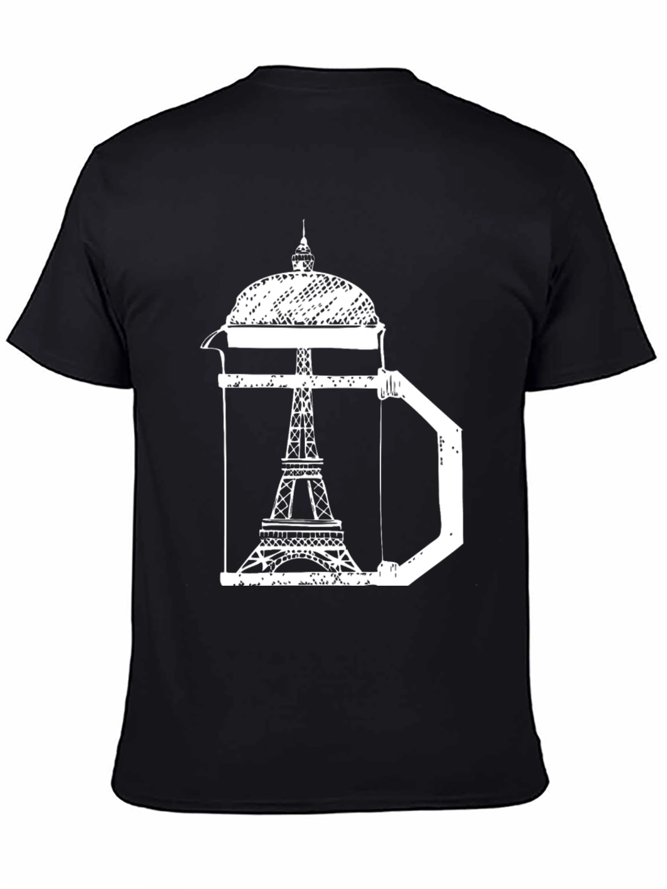 Eiffel Tower Coffee Press T-Shirt - Paris Graphic Tee