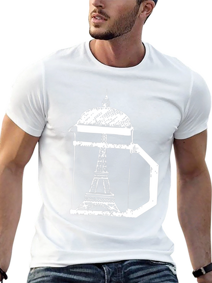 Eiffel Tower Coffee Press T-Shirt - Paris Graphic Tee