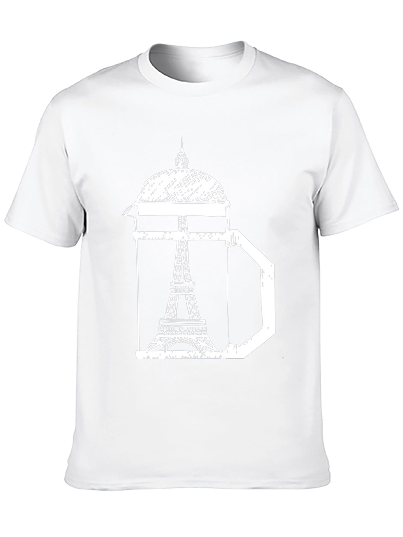 Eiffel Tower Coffee Press T-Shirt - Paris Graphic Tee