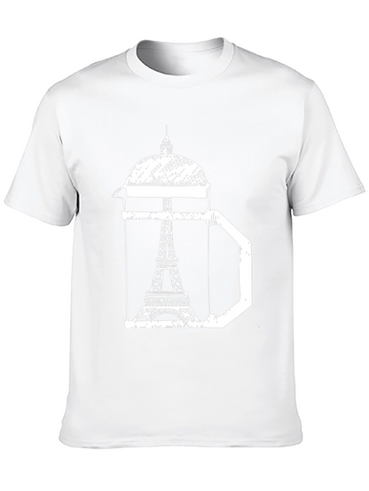 Eiffel Tower Coffee Press T-Shirt - Paris Graphic Tee