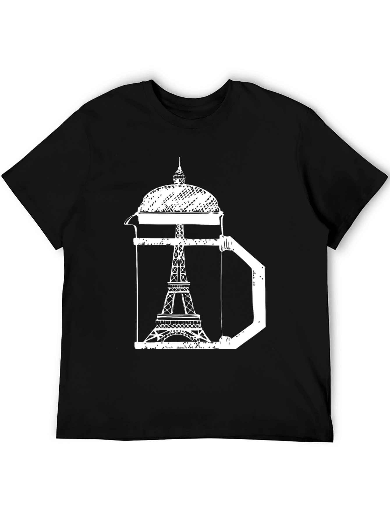 Eiffel Tower Coffee Press T-Shirt - Paris Graphic Tee