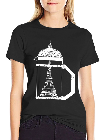 Eiffel Tower Coffee Press T-Shirt - Paris Graphic Tee