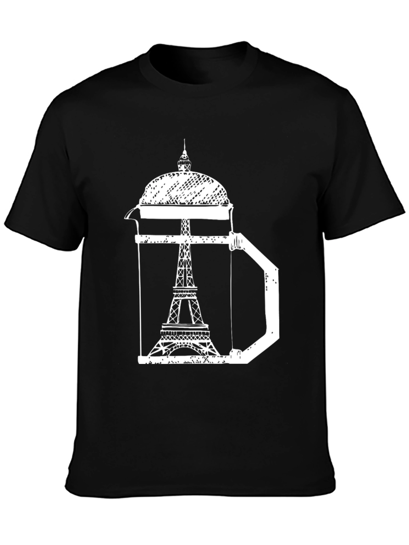 Eiffel Tower Coffee Press T-Shirt - Paris Graphic Tee