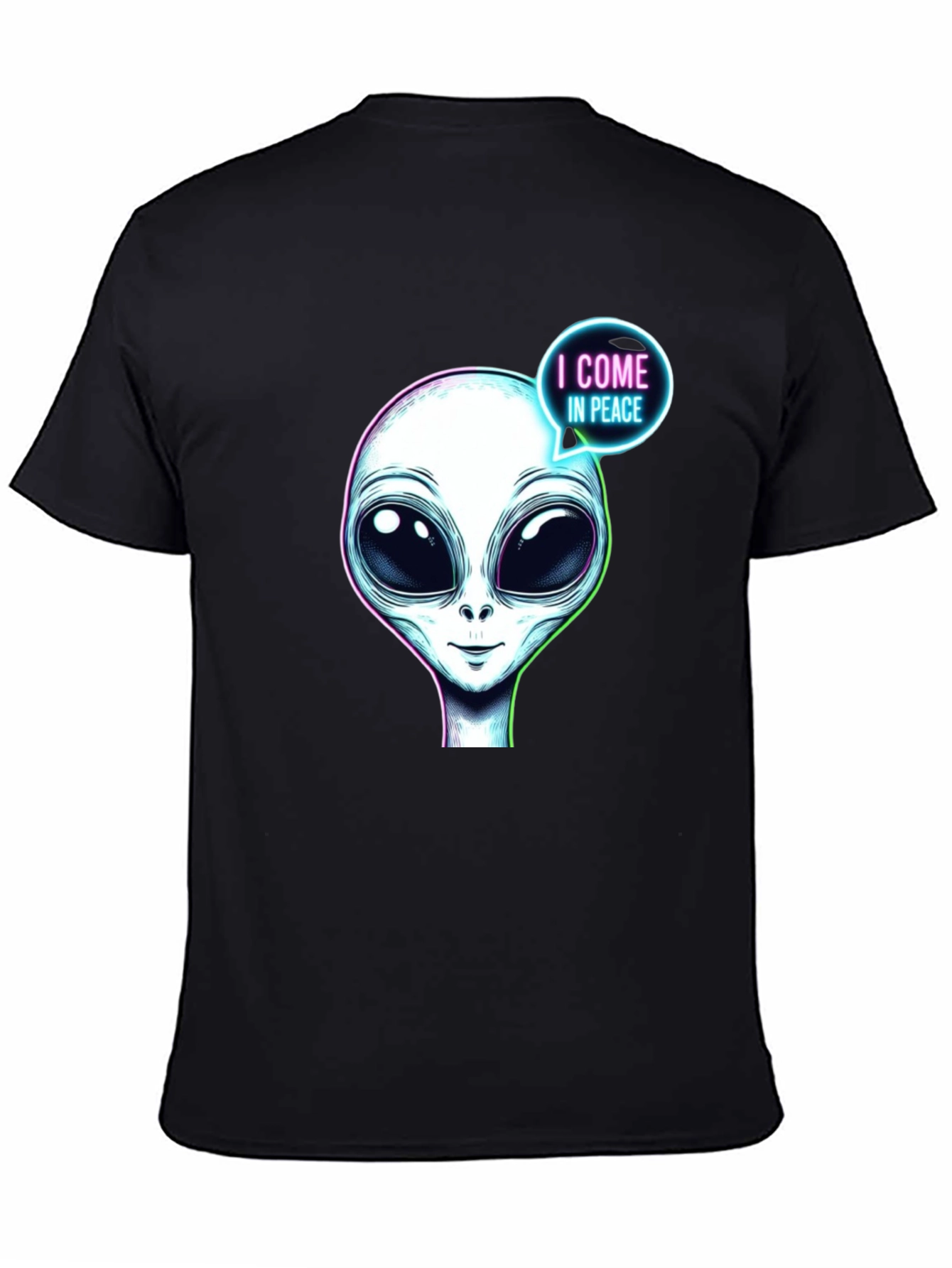 Alien T-Shirt - I Come In Peace - Black