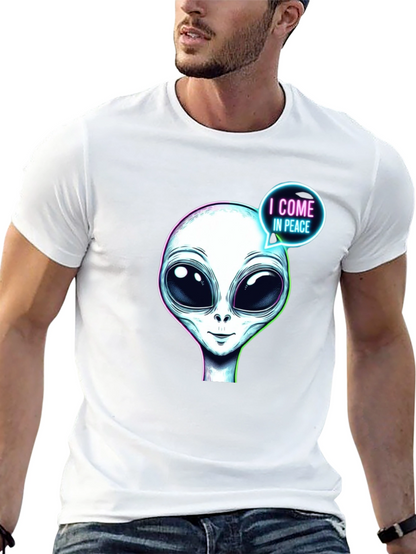 Alien T-Shirt - I Come In Peace - Black