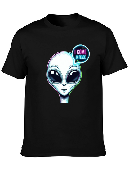Alien T-Shirt - I Come In Peace - Black