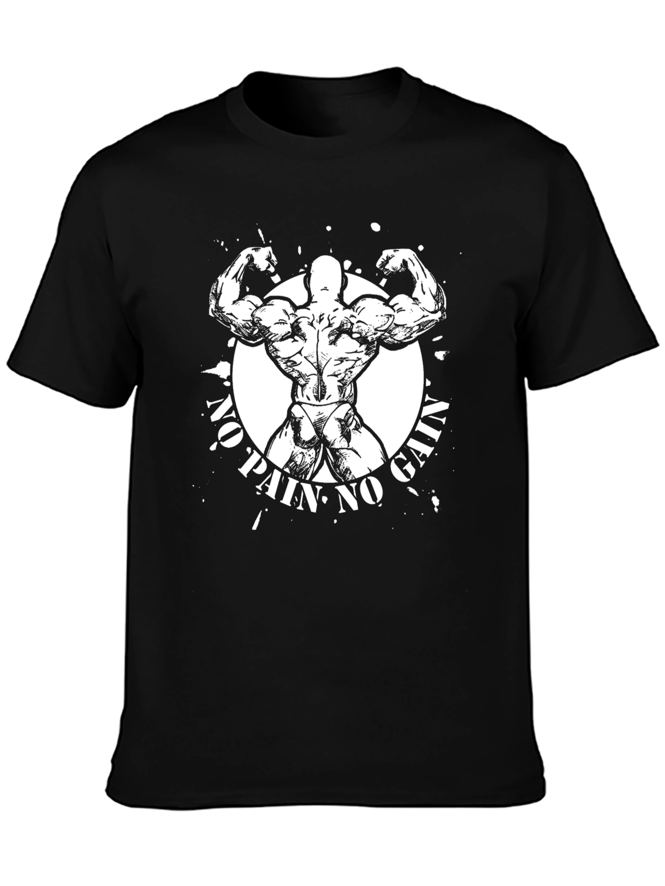 No Pain No Gain Graphic T-Shirt - Black