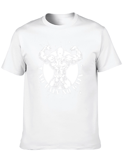 No Pain No Gain Graphic T-Shirt - Black