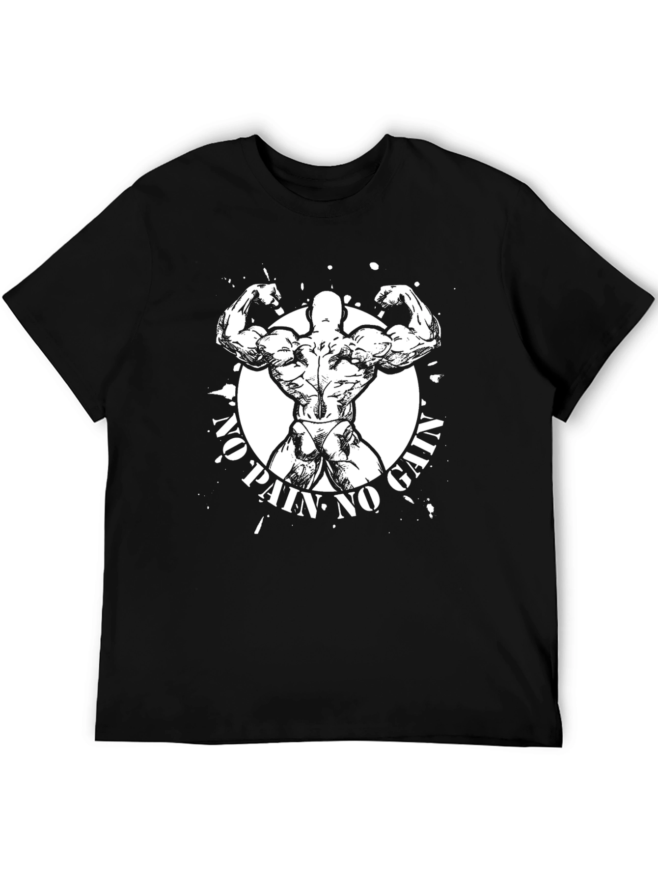 No Pain No Gain Graphic T-Shirt - Black