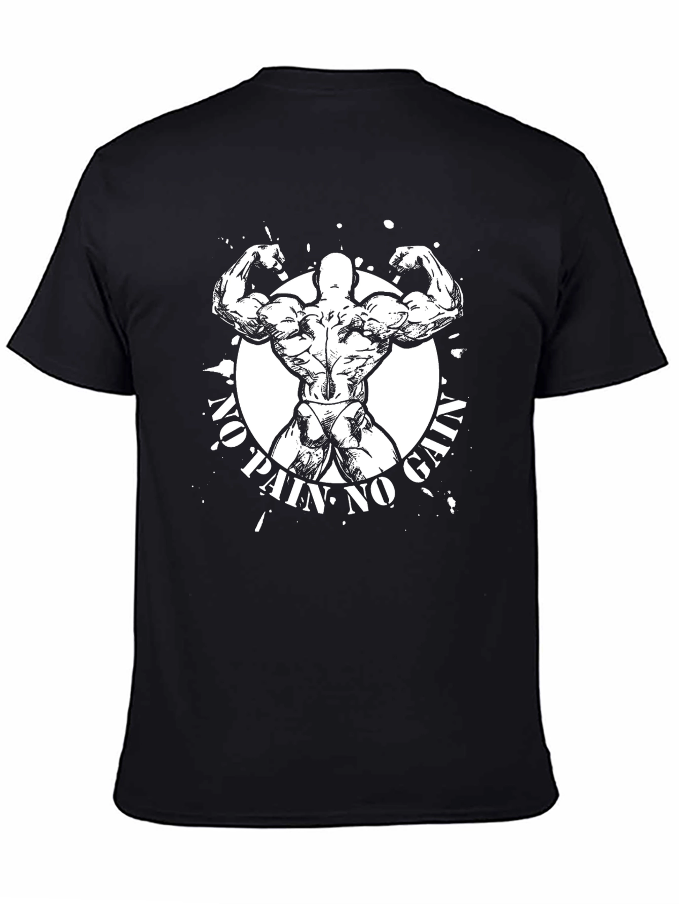 No Pain No Gain Graphic T-Shirt - Black