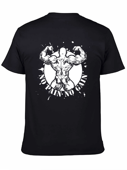 No Pain No Gain Graphic T-Shirt - Black