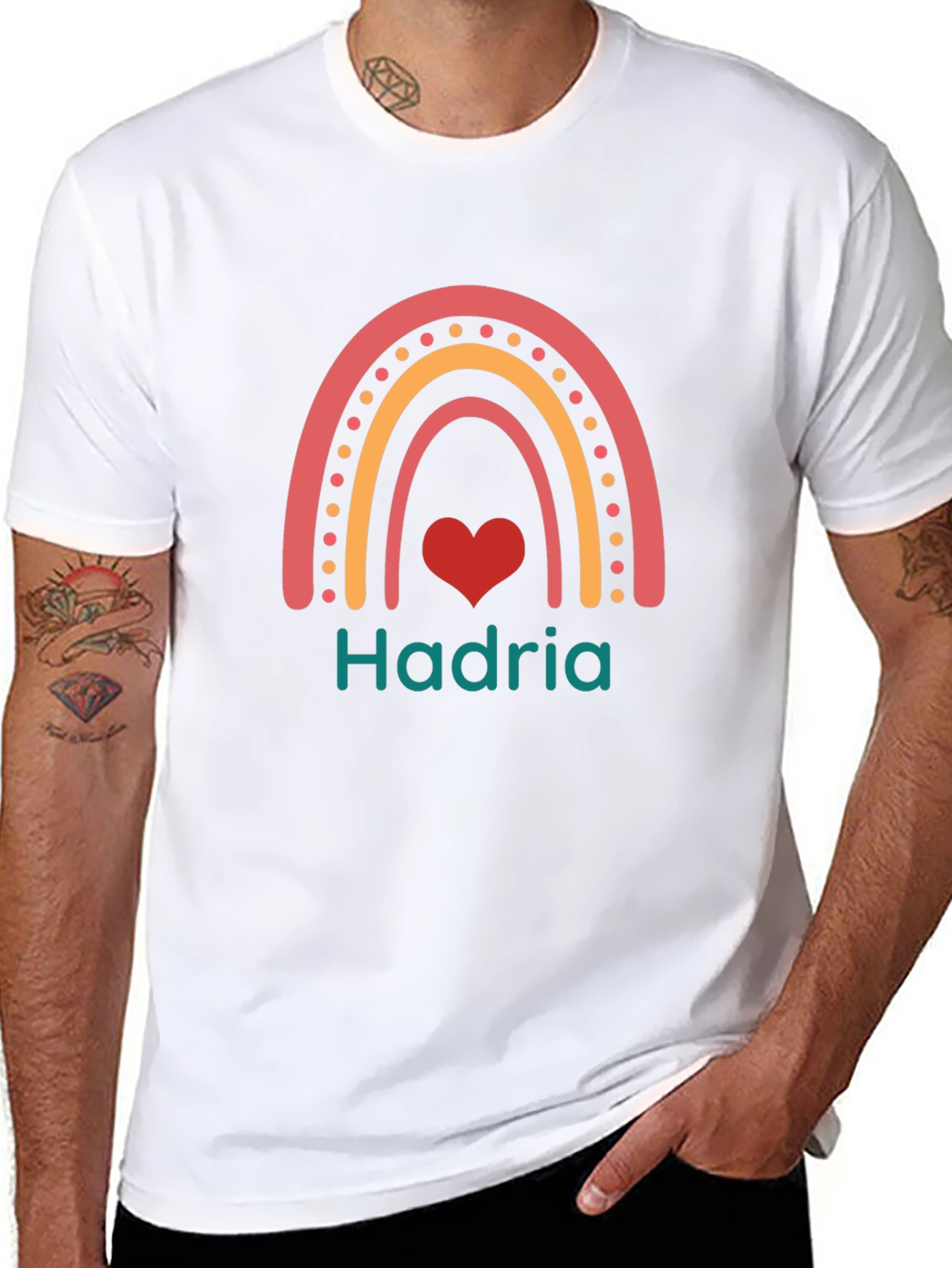Hadria Rainbow Heart Custom T-Shirt