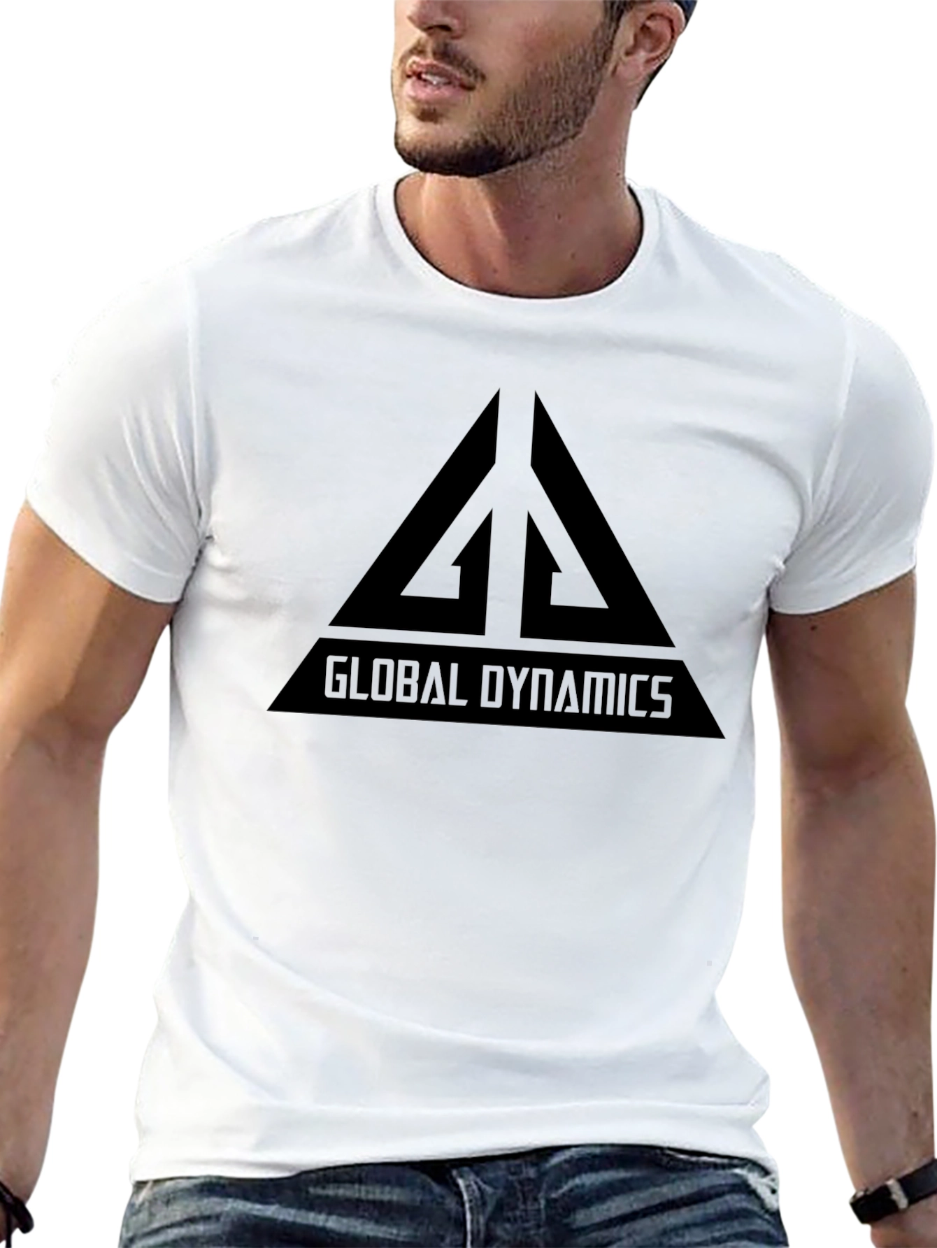 Global Dynamics Graphic Tee - Black Cotton T-Shirt