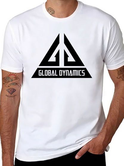 Global Dynamics Graphic Tee - Black Cotton T-Shirt