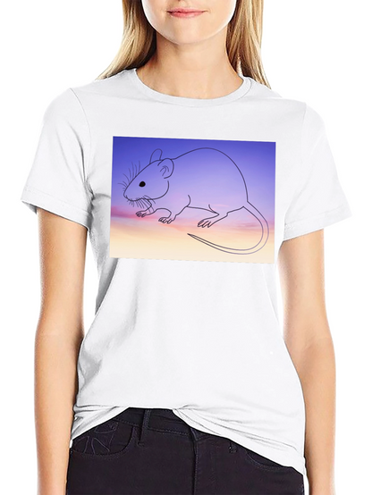 Rat Graphic Tee - Sunset Mouse Shirt