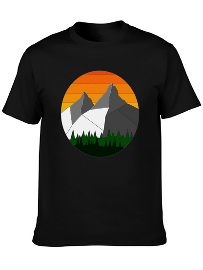 Mountain Sunset Graphic Tee - Nature Inspired Style
