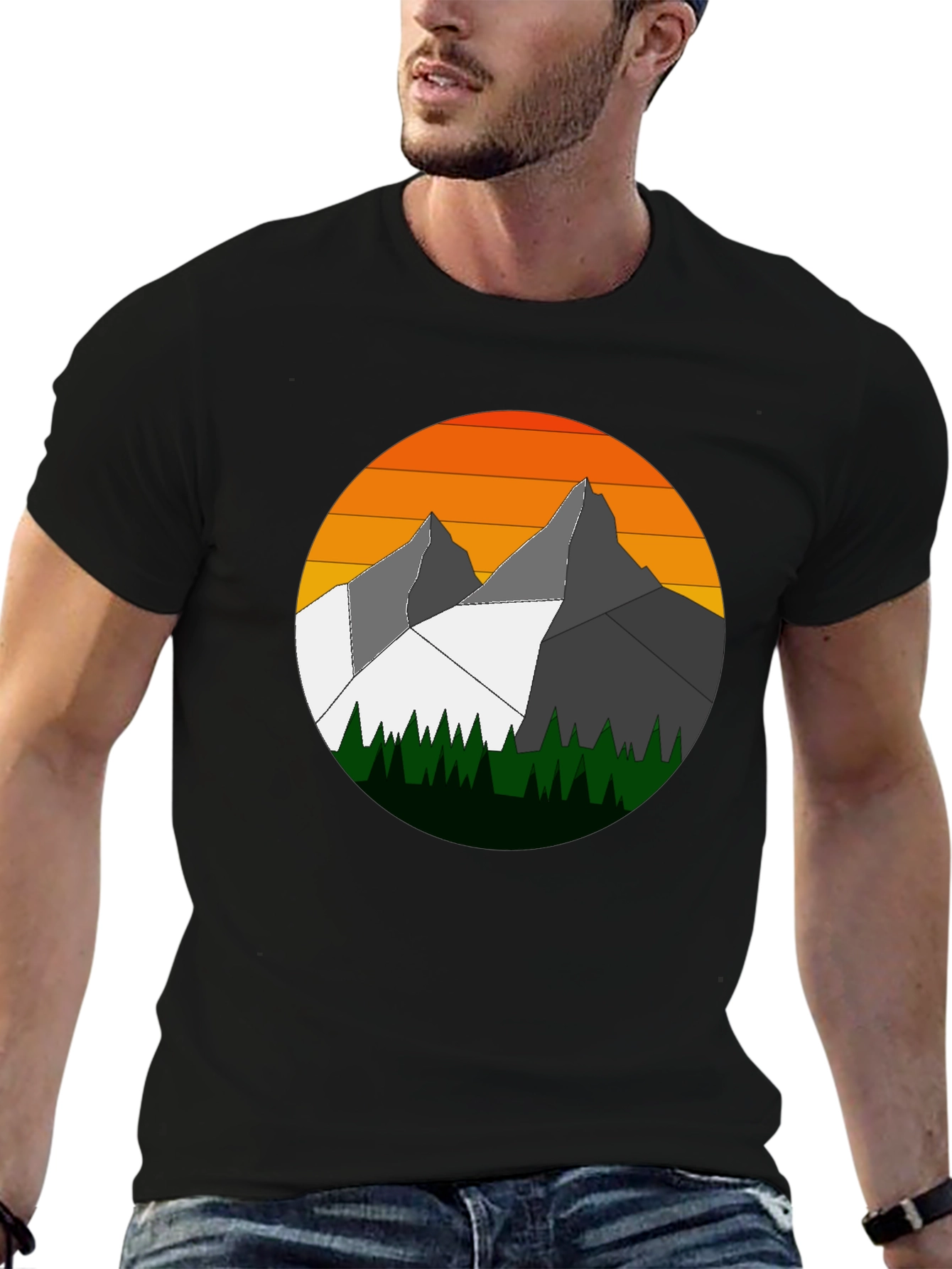 Mountain Sunset Graphic Tee - Nature Inspired Style
