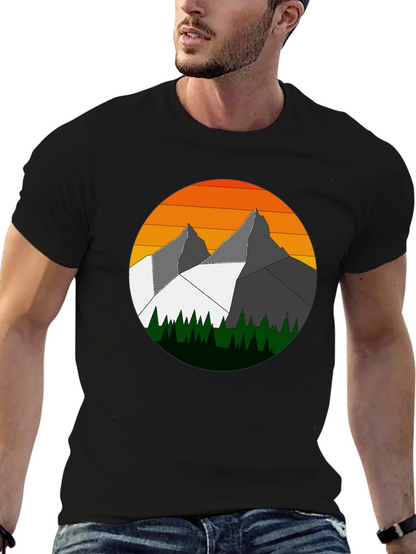 Mountain Sunset Graphic Tee - Nature Inspired Style