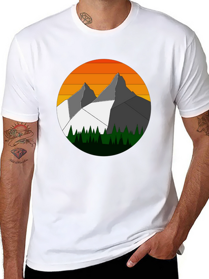 Mountain Sunset Graphic Tee - Nature Inspired Style