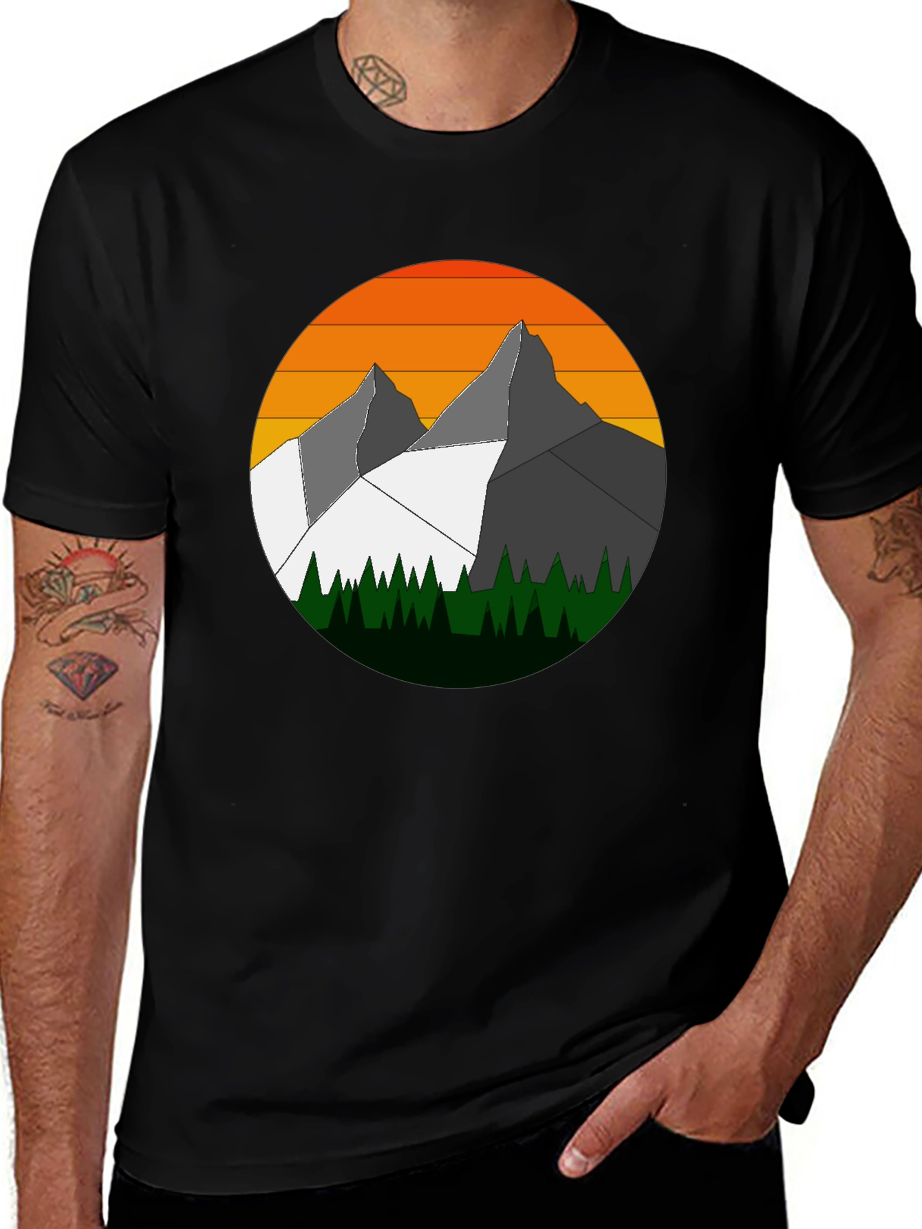 Mountain Sunset Graphic Tee - Nature Inspired Style