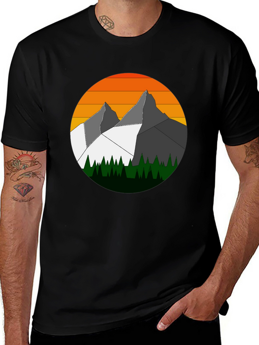 Mountain Sunset Graphic Tee - Nature Inspired Style