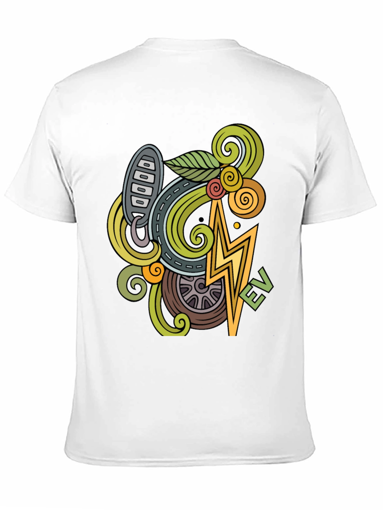 Electric Vehicle Doodle Art T-Shirt