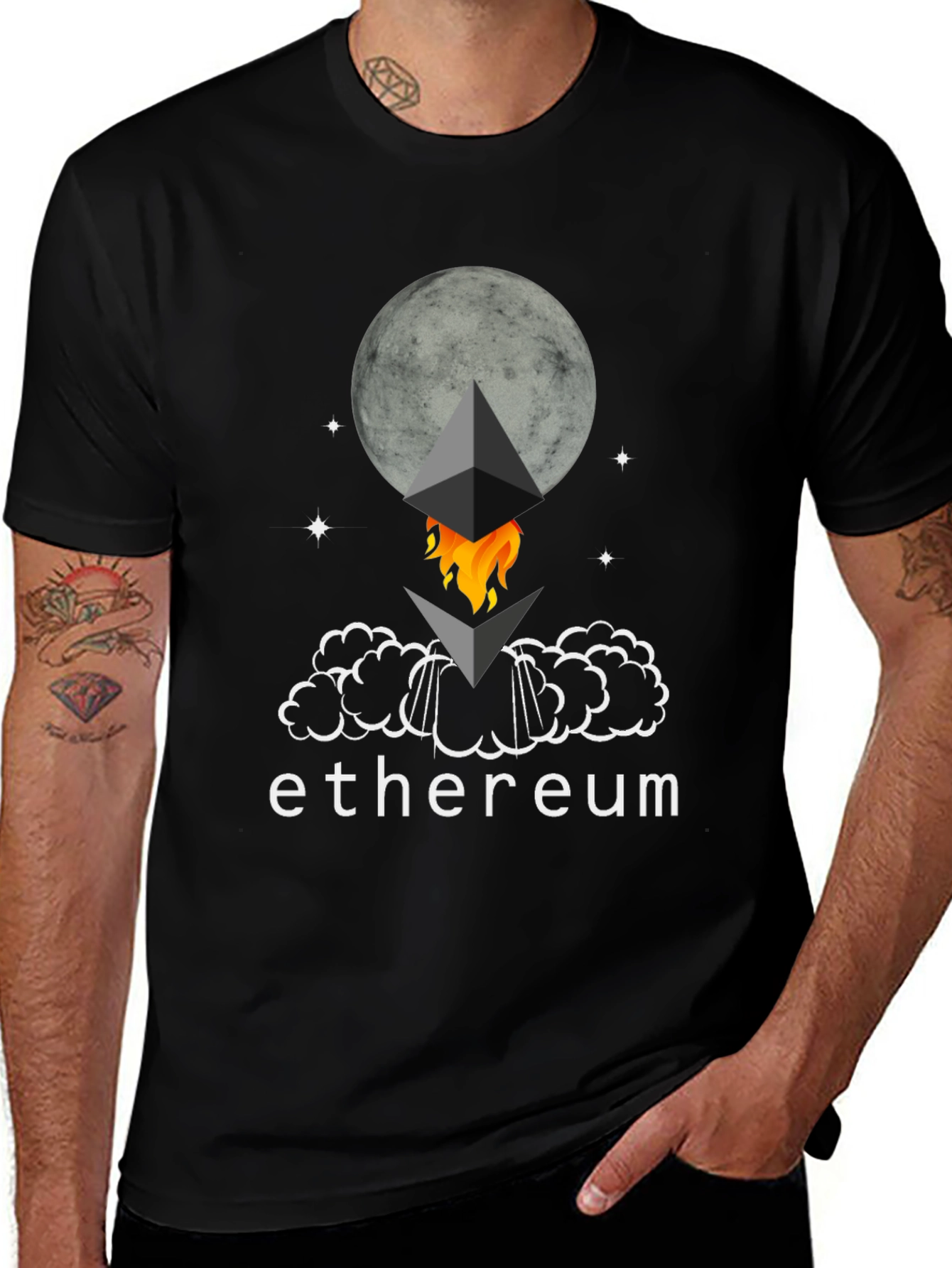 Ethereum Rocket Moon T-Shirt - Crypto Tee