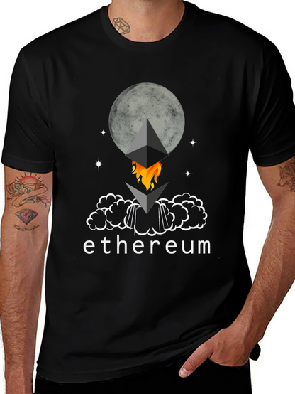 Ethereum Rocket Moon T-Shirt - Crypto Tee