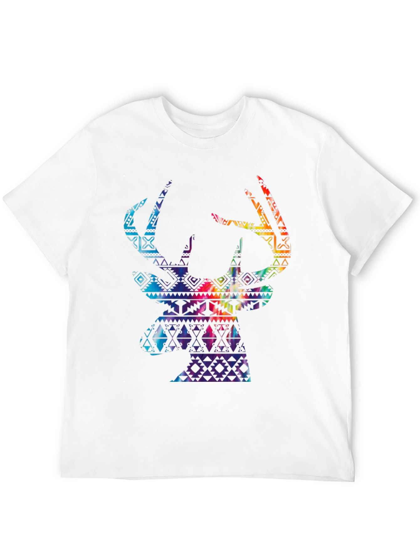 Stylish Mens Black T-Shirt with Deer Graphic